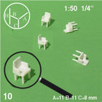 SCZ55-14101-10 [file:SCZ55-14101-10-1.jpg] Dining Chairs with Arm Rests, White, 1:50 (10 pcs)