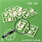 SCZ55-17151-5 [file:SCZ55-17151-5-1.jpg] Chairs W/ Arm Rests White 1:50 2 Leg Types Included (5 pcs)