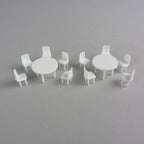 SCZ55-50805-2-2 [file:SCZ55-50805-2-2.jpg] Round Tables + 10 Chairs White 1:50 H = 15mm D = 24mm (2 pcs)