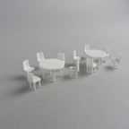 SCZ55-50805-2-3 [file:SCZ55-50805-2-3.jpg] Round Tables + 10 Chairs White 1:50 H = 15mm D = 24mm (2 pcs)