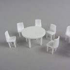SCZ55-50805-2-5 [file:SCZ55-50805-2-5.jpg] Round Tables + 10 Chairs White 1:50 H = 15mm D = 24mm (2 pcs)