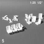 SCZ57-10061-5 [file:SCZ57-10061-5-1.jpg] Theatre Seats, White, 1:25 (5 pcs)