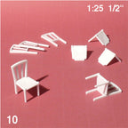 SCZ57-18521-10 [file:SCZ57-18521-10-1.jpg] Kitchen Chairs (Slat), White, 1:25 (10 pcs)