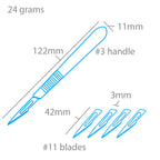 SHSPKN1214-3-11-7 [file:SHSPKN1214-3-11-7.jpg] Stainless Steel Scalpel HDl No.3 + 11 Blade (Pkn1214/3/11)