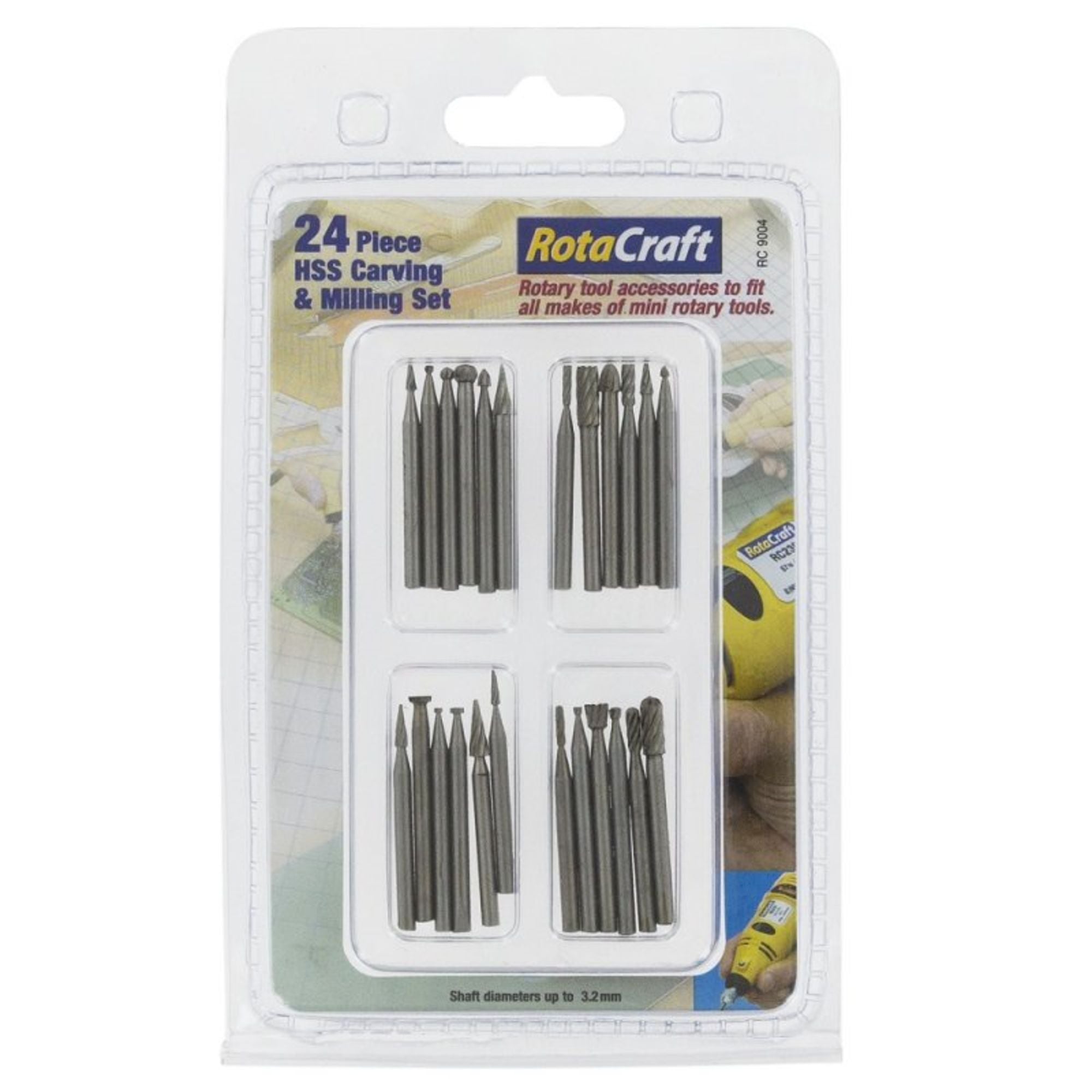 SHSRC9004 [file:SHSRC9004-1.jpg] R/C9004 24pc HSS Carving & Milling Set