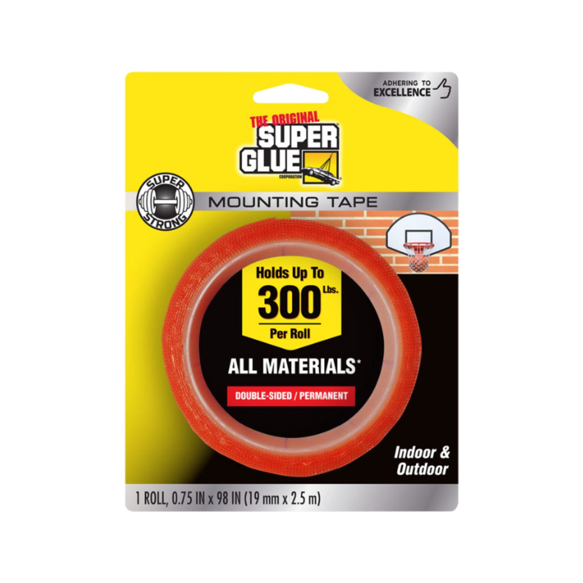 SUP11710506 [file:SUP11710506-1.jpg] Double-Sided Permanent Mounting Tape (1 Roll, 19mm x 2.5m)