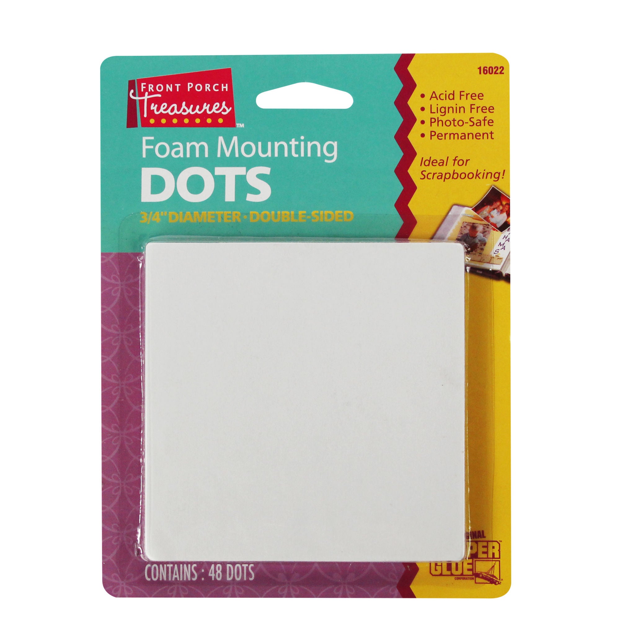 SUP16022 [file:SUP16022-1.jpg] Foam Mounting Dots, Double-Sided, .75in Diameter, (48 Dots)