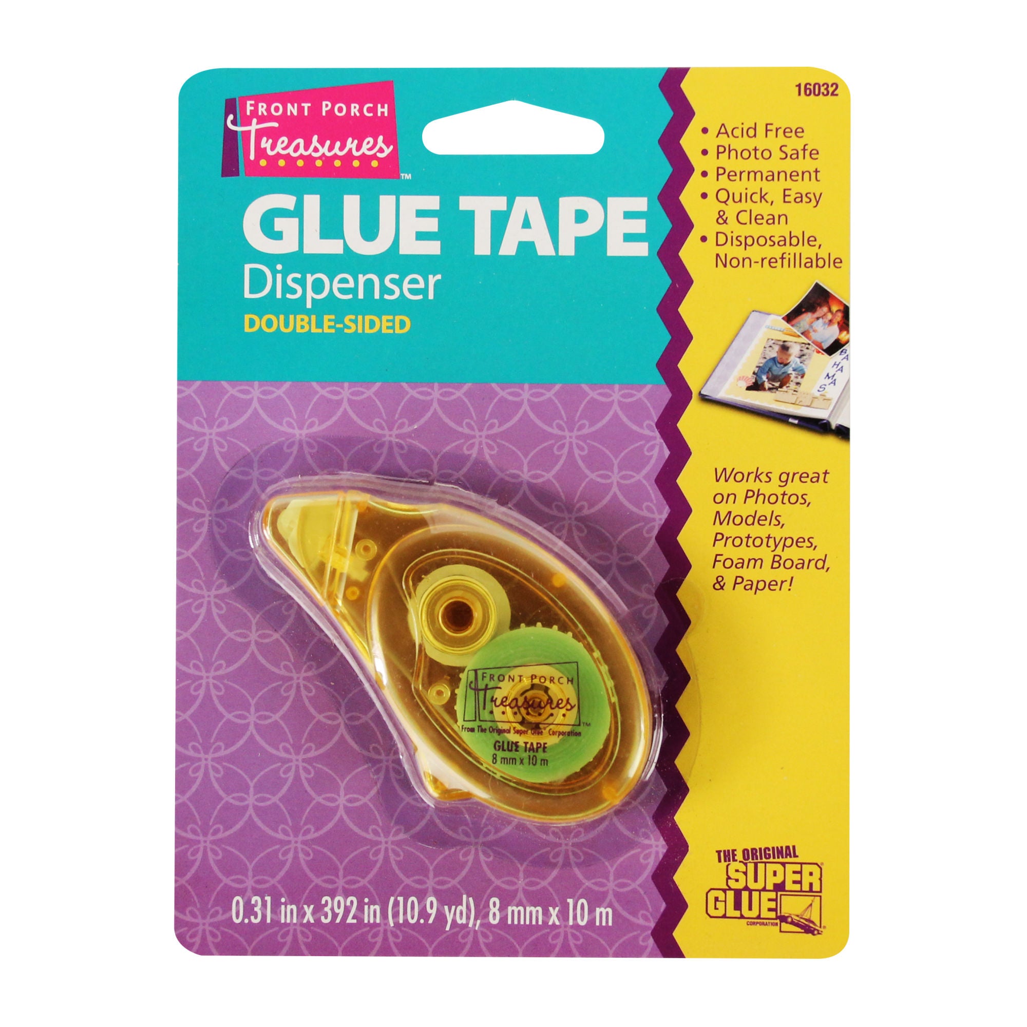 SUP16032 [file:SUP16032-1.jpg] Double-Sided Glue Tape Dispenser (0.31 x 392in, 8mm x 10m)