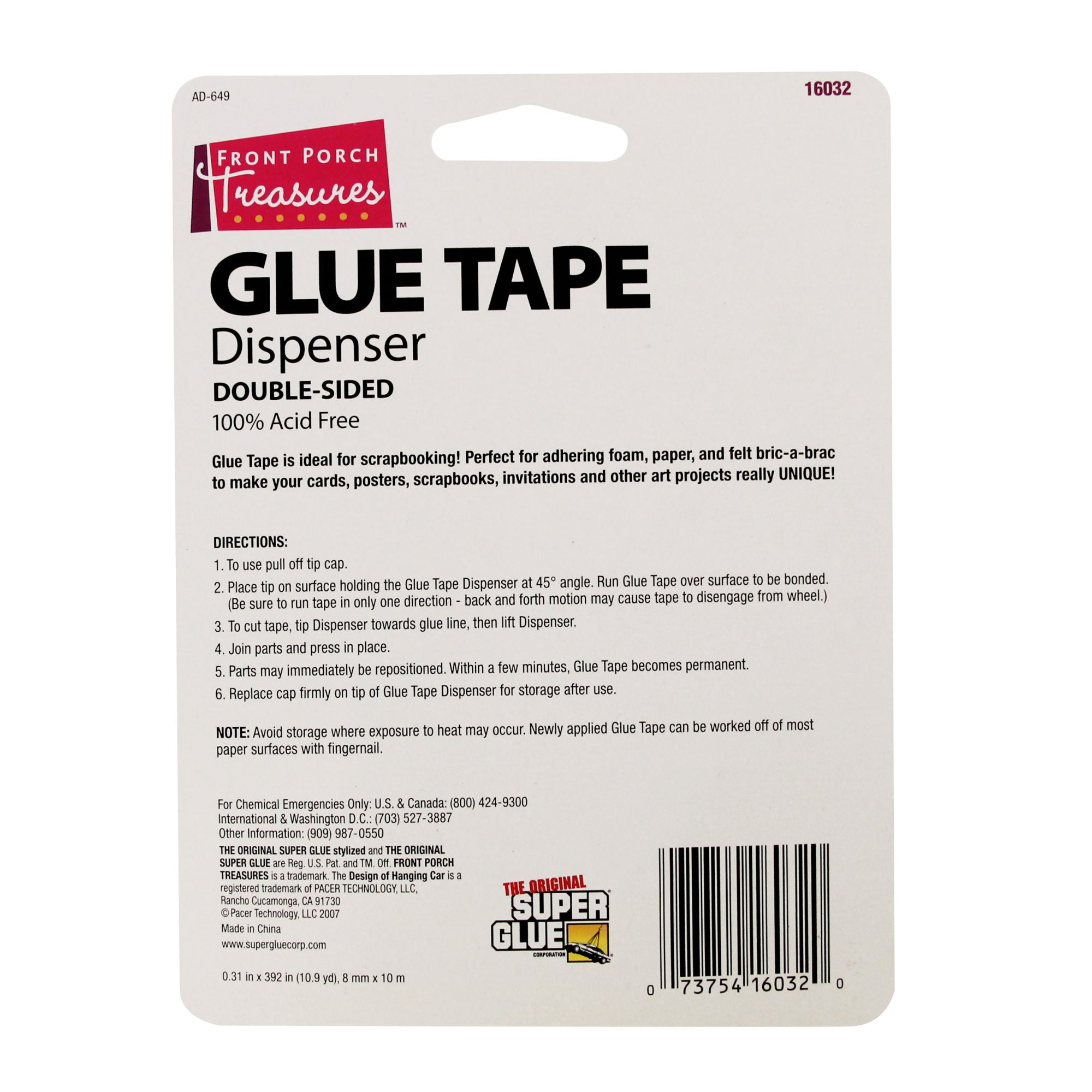SUP16032-2 [file:SUP16032-2.jpg] Double-Sided Glue Tape Dispenser (0.31 x 392in, 8mm x 10m)