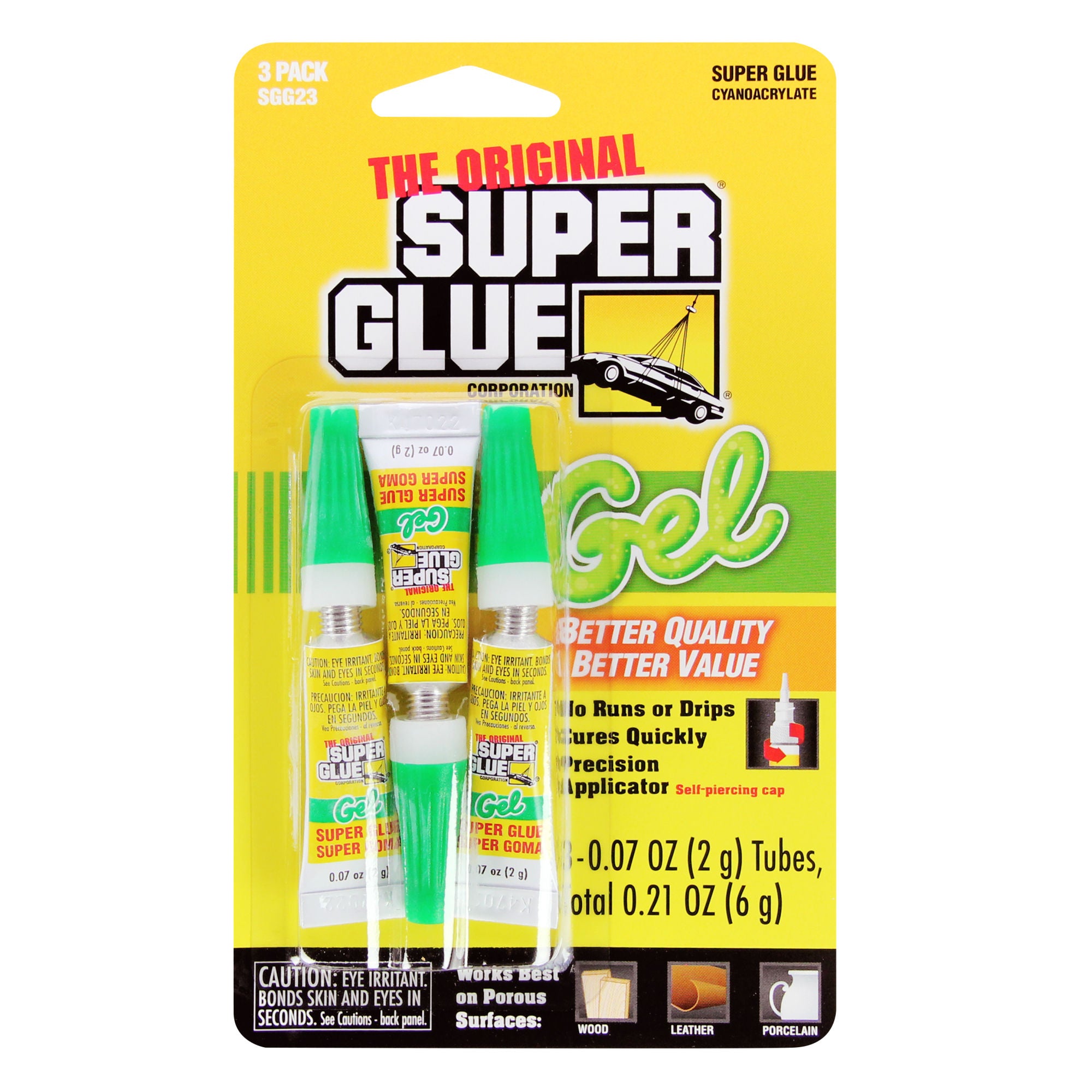 SUPSGG23 [file:SUPSGG23-1.jpg] Super Glue Gel 3-Pack (3x 0.07oz, 2g)