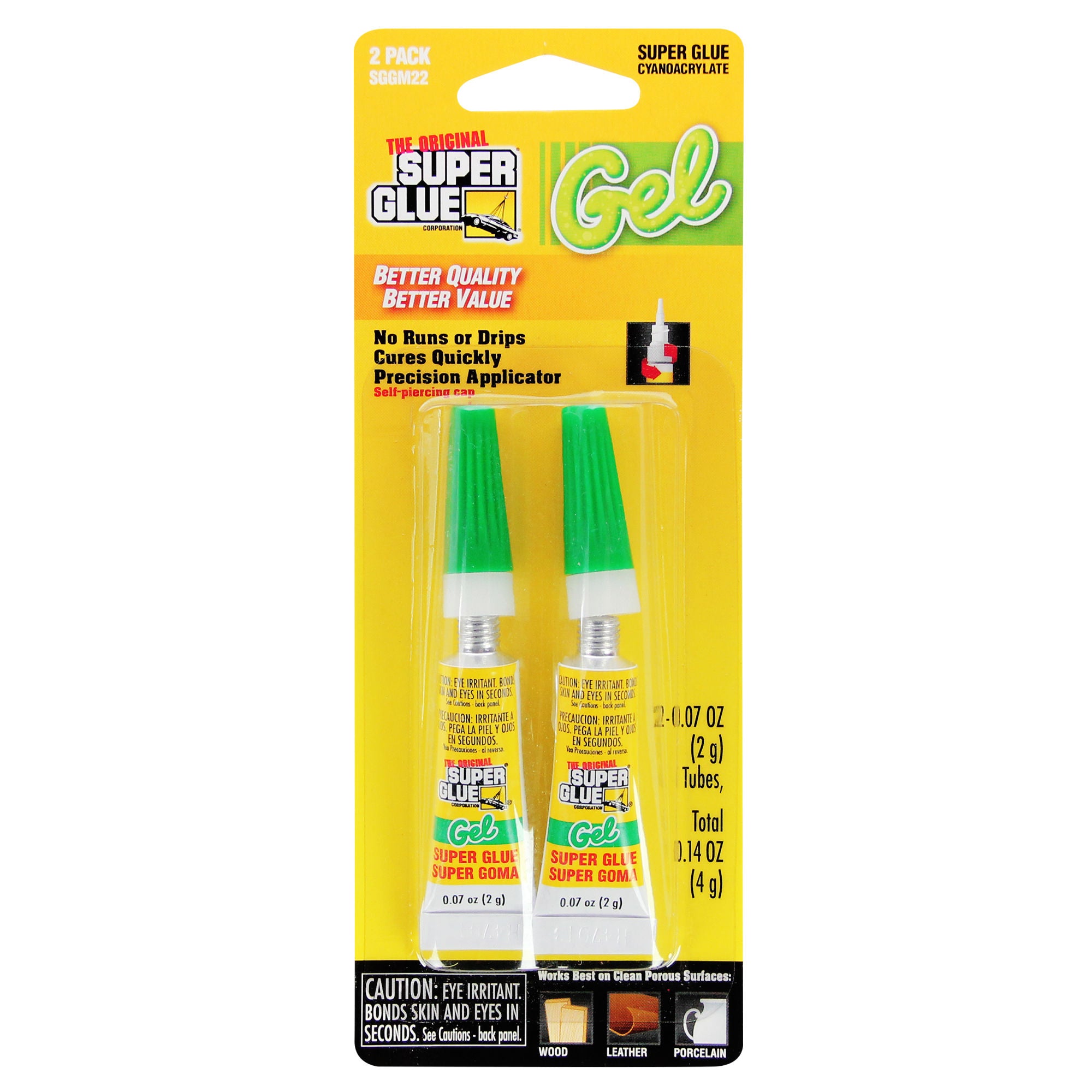 SUPSGGM22 [file:SUPSGGM22-1.jpg] Super Glue Gel 2-Pack Small Card (2x 0.07oz, 2g)