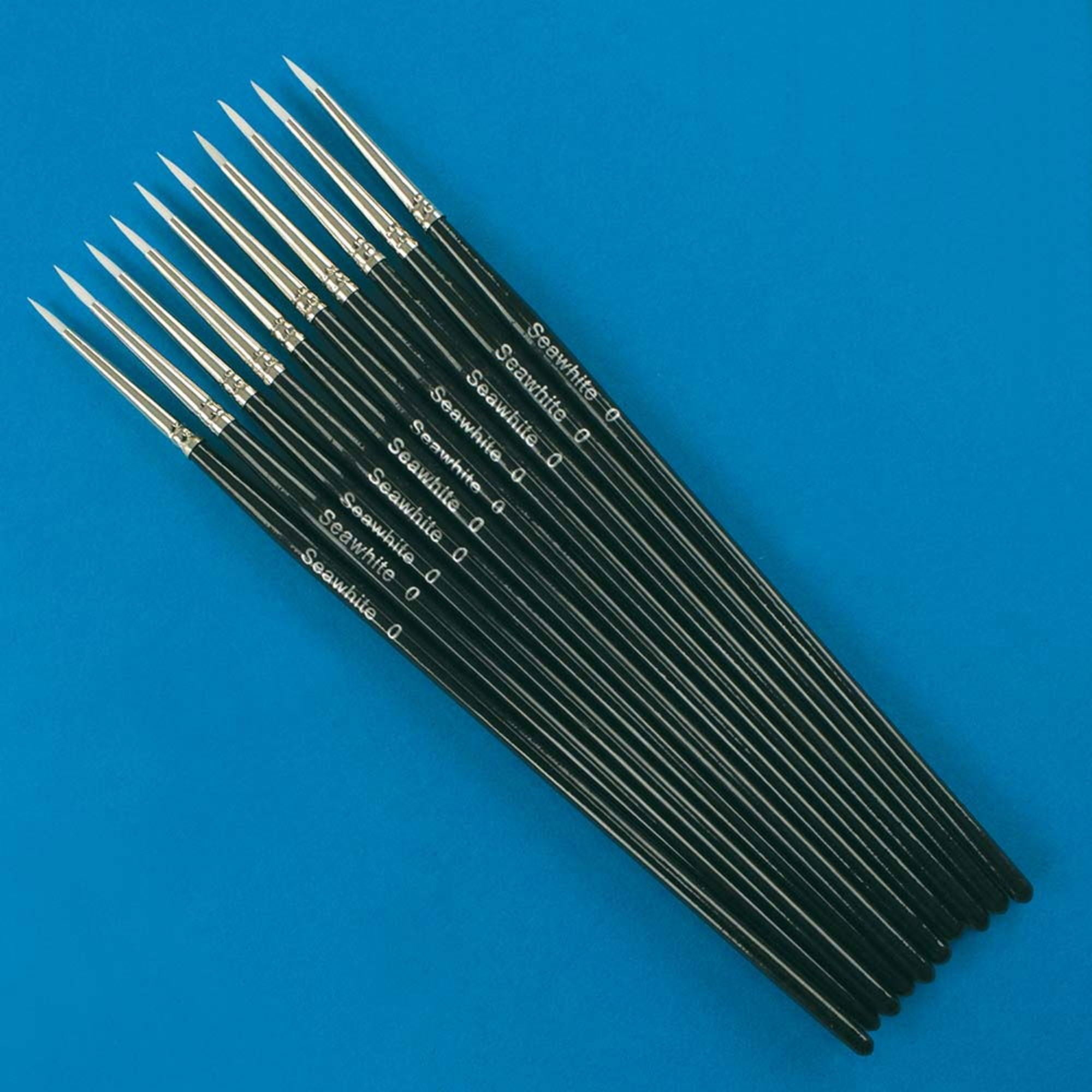 SWHBSWR0 [file:SWHBSWR0-1.jpg] Synthetic Round Fine Brush Size 0, White (10 pcs)