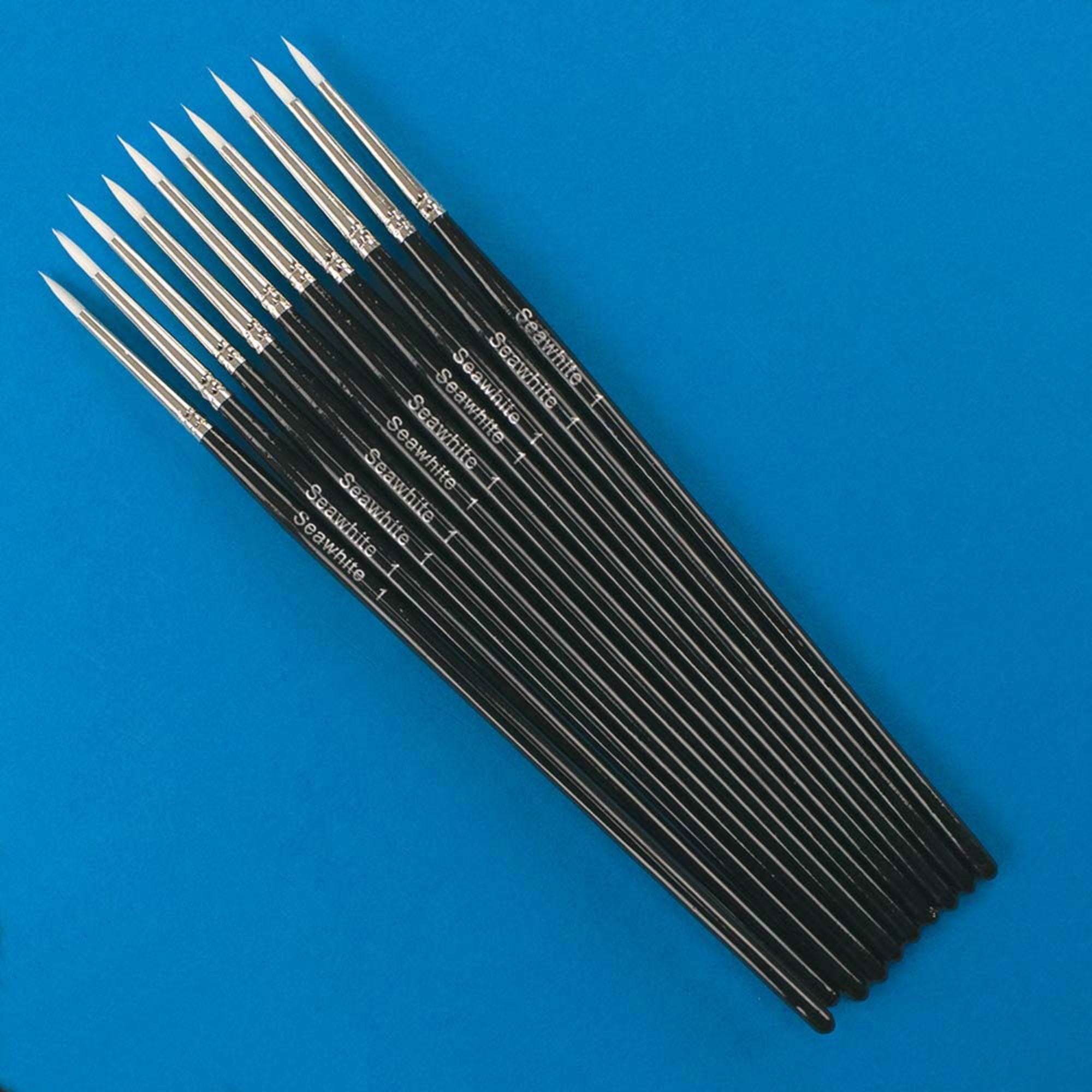 SWHBSWR1 [file:SWHBSWR1-1.jpg] Synthetic Round Fine Brush Size 1, White (10 pcs)