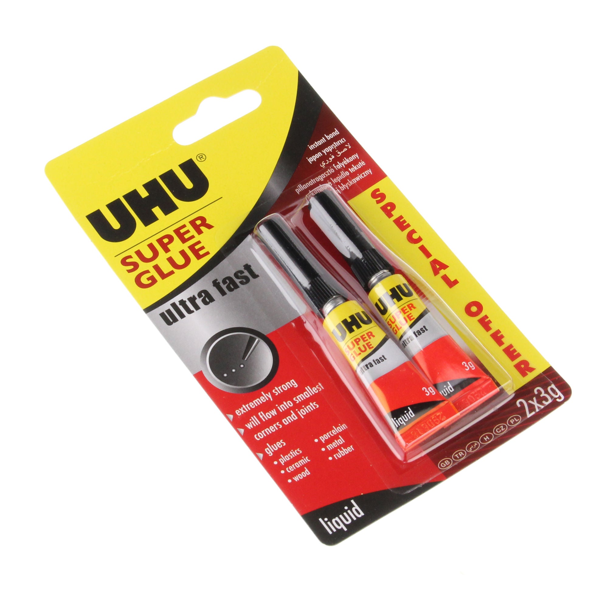 UHU37420 [file:UHU37420-1.jpg] Super Glue Ultra Fast Liquid Glue Twin 3g (2 pcs)