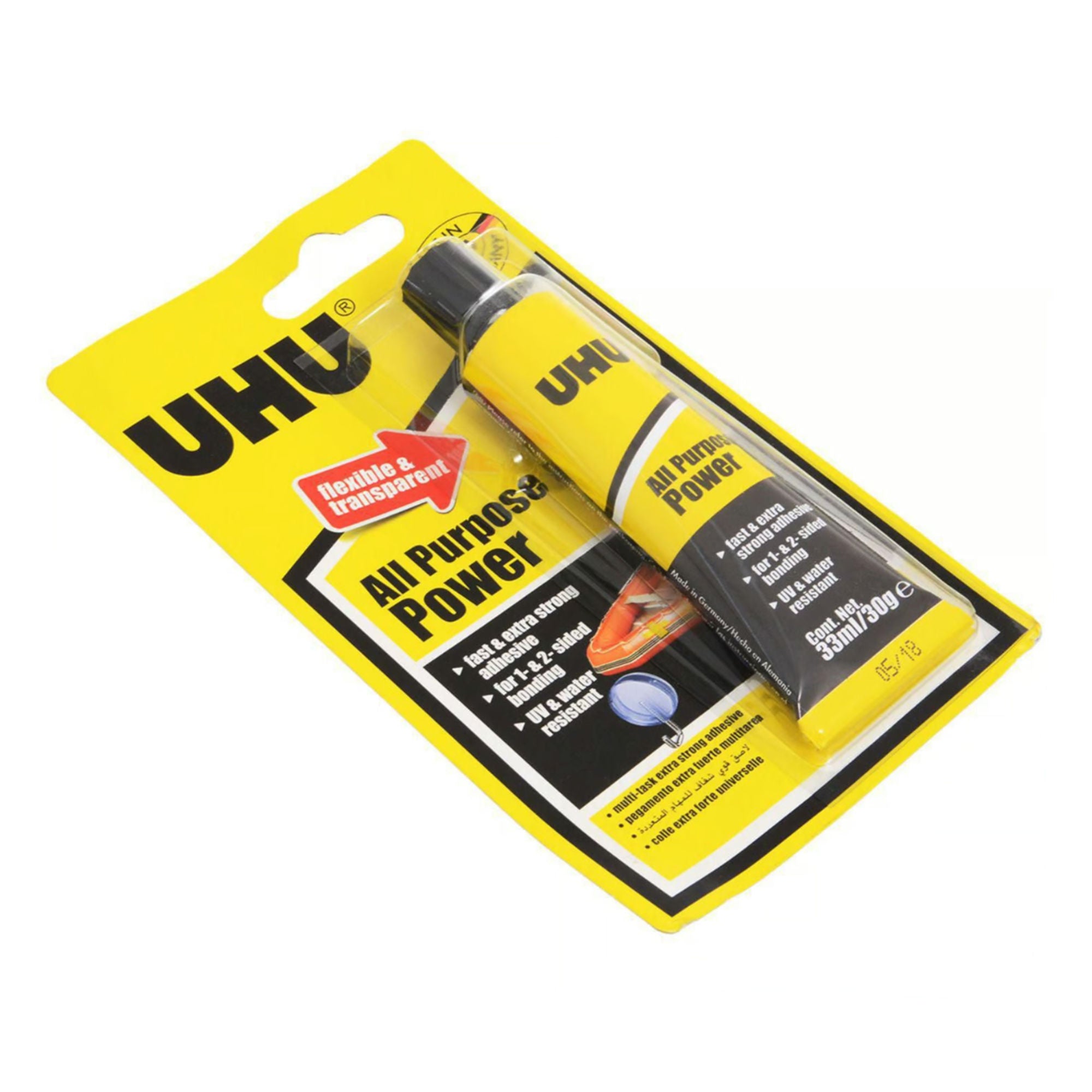 UHU37655 [file:UHU37655-1.jpg] All Purpose Power Glue Blister 33ml