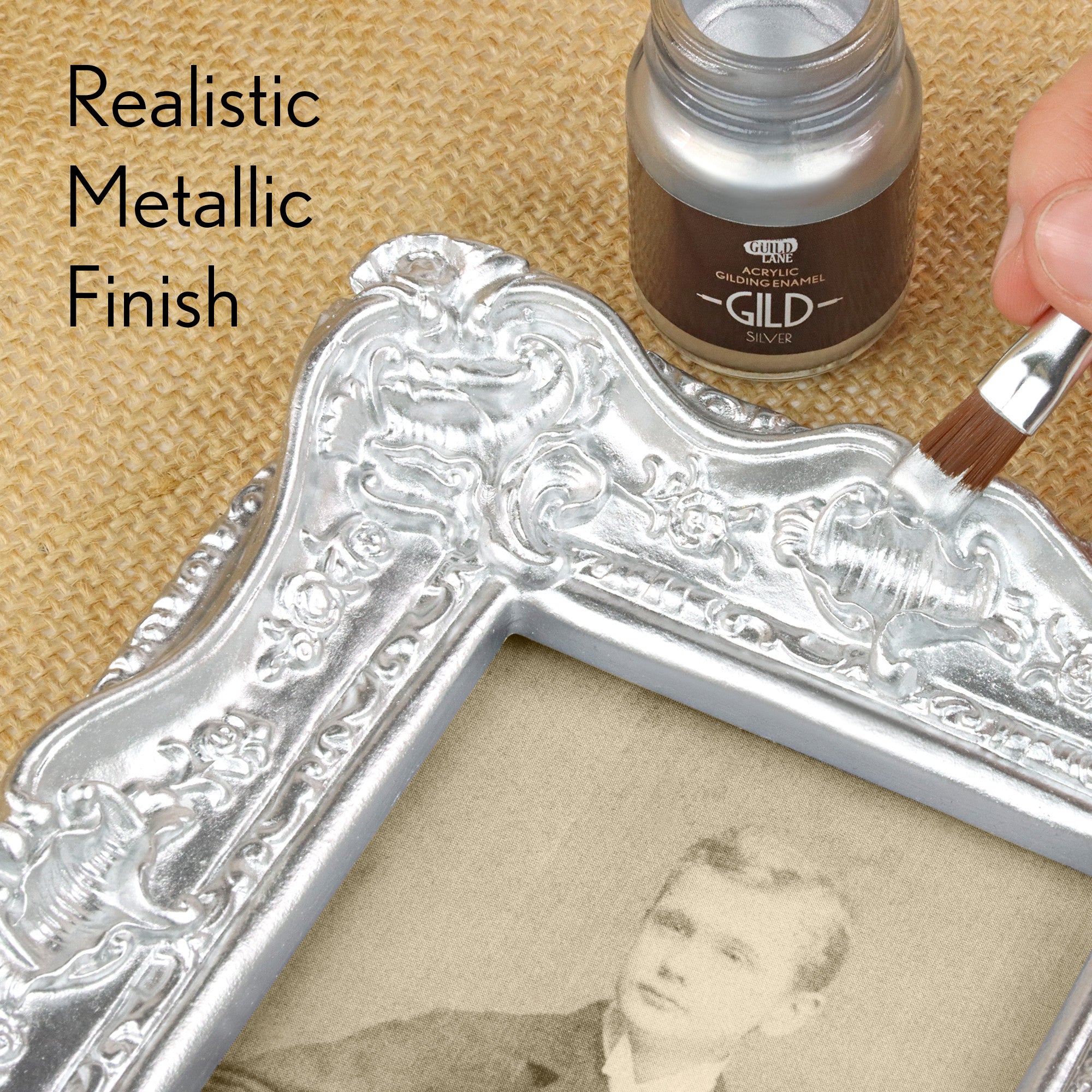 GILD Acrylic Gilding Enamel Paint, Silver (30ml Jar)