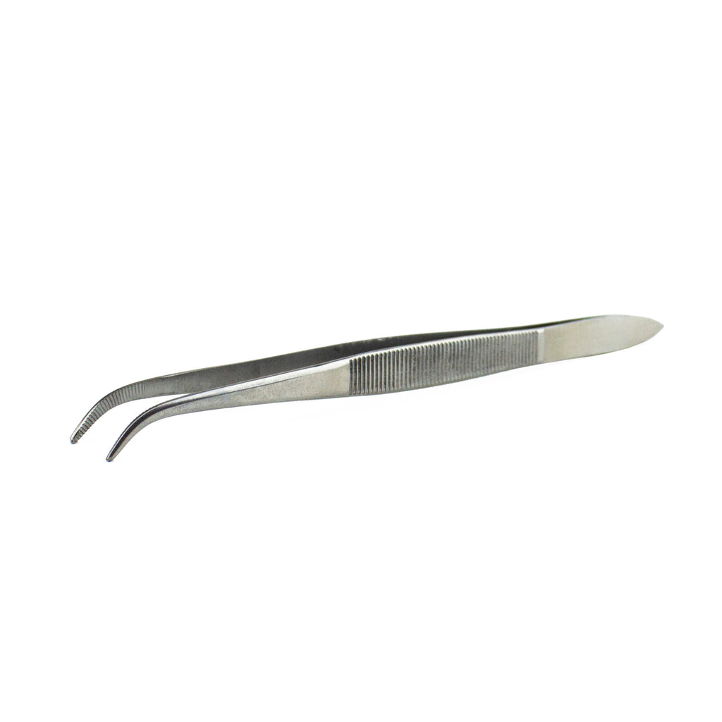 4.5in Curved Stainless Steel Tweezers (Carded)