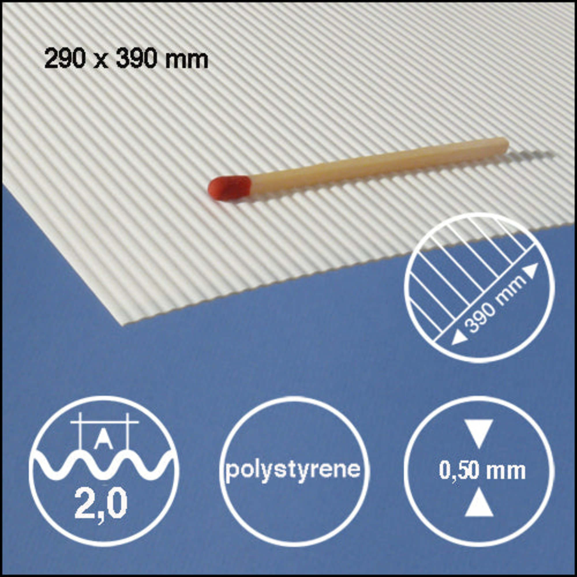 Corrugated Styrene Sheet 1.0mm Spacing