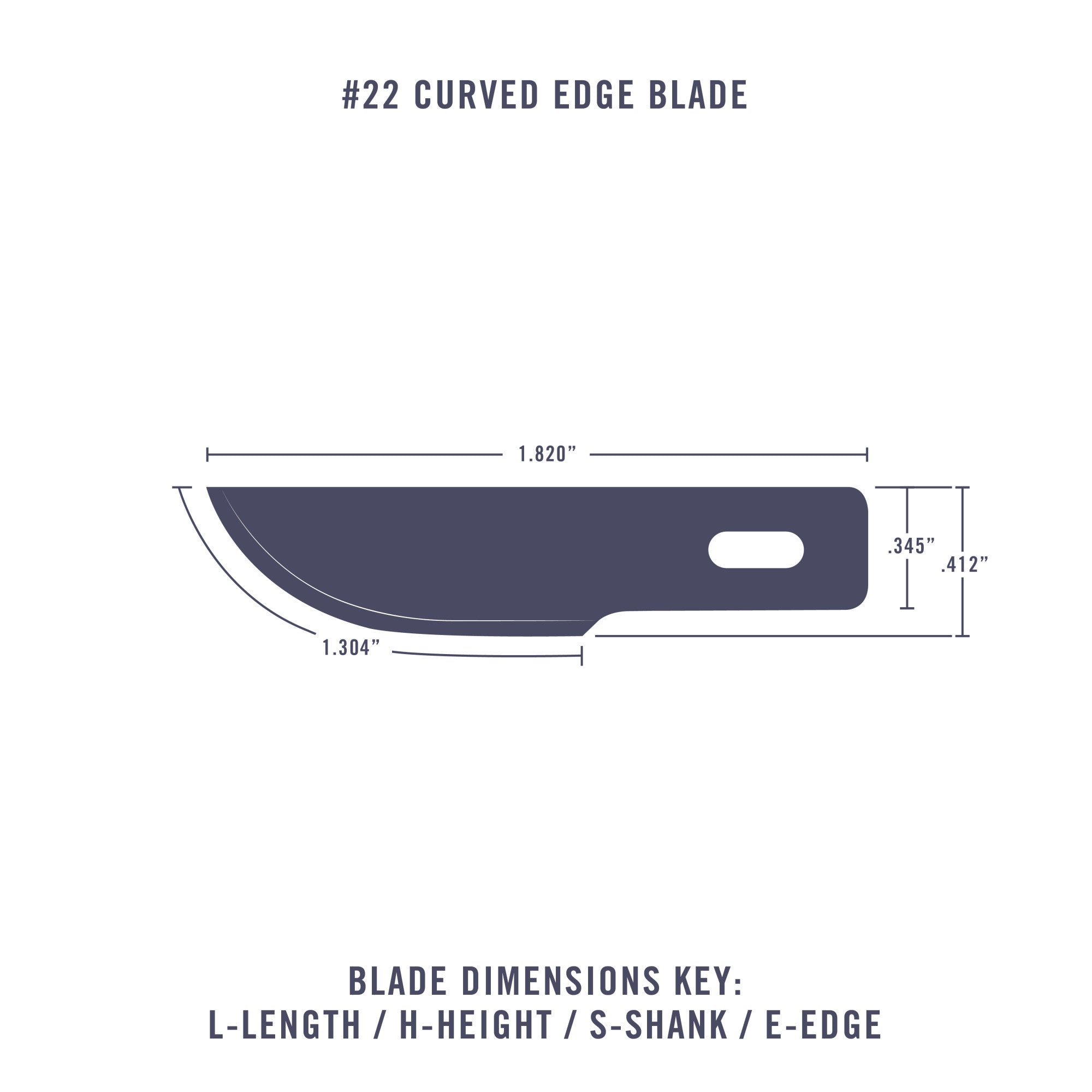 #22 Curved Edge Blade, Shank 0.345" (0.88 cm) (5 pcs) (Carded)