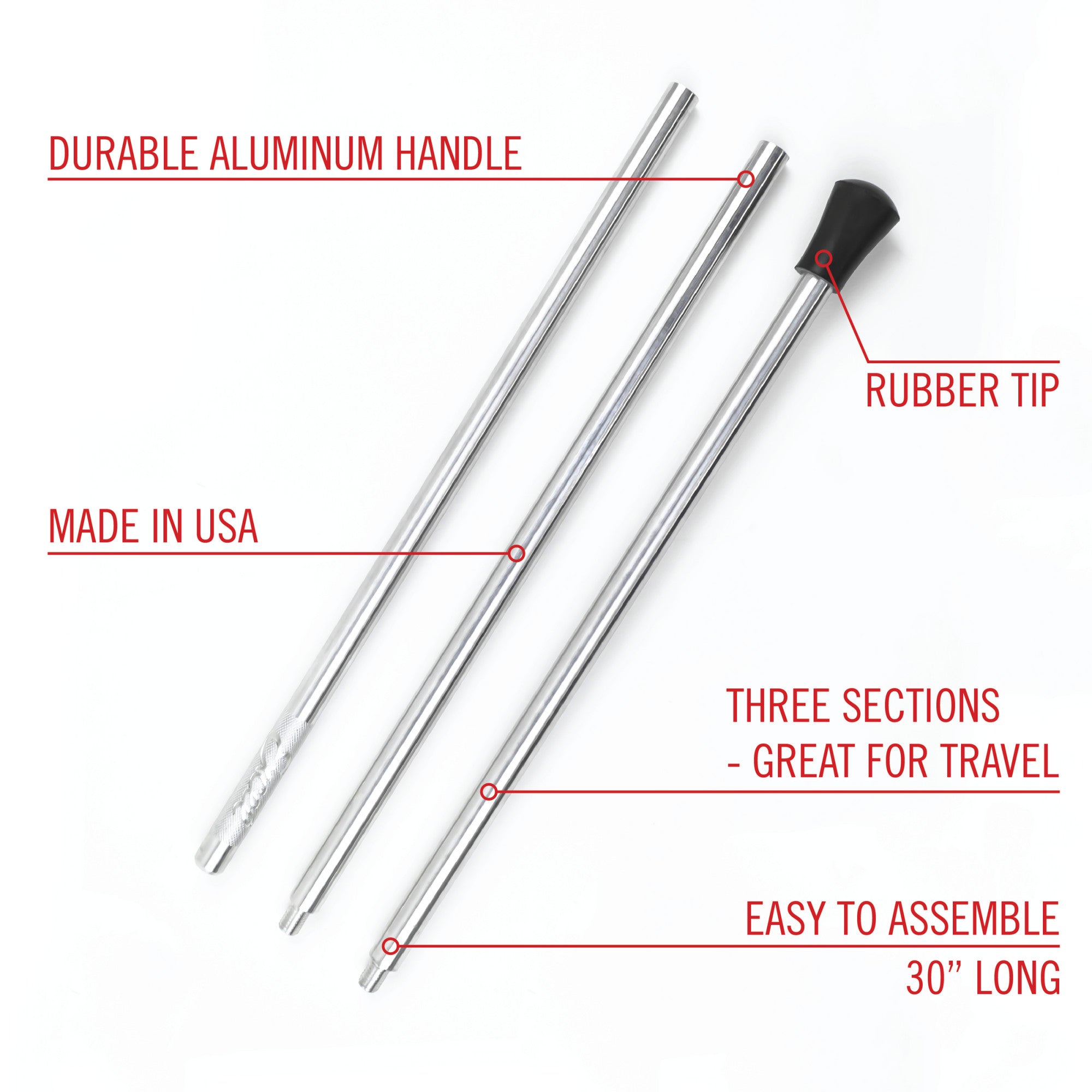 3/8x30in (76cm) Round Aluminium Mahl stick (Bagged)