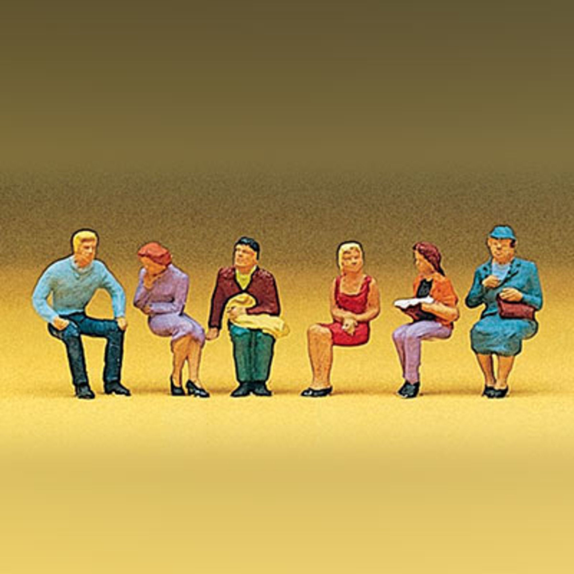 1:87 figures seated painted (6 pcs)