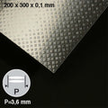 Aluminium Bulb Plate - 0.5 x 200 x 295mm Double H = 3.6mm