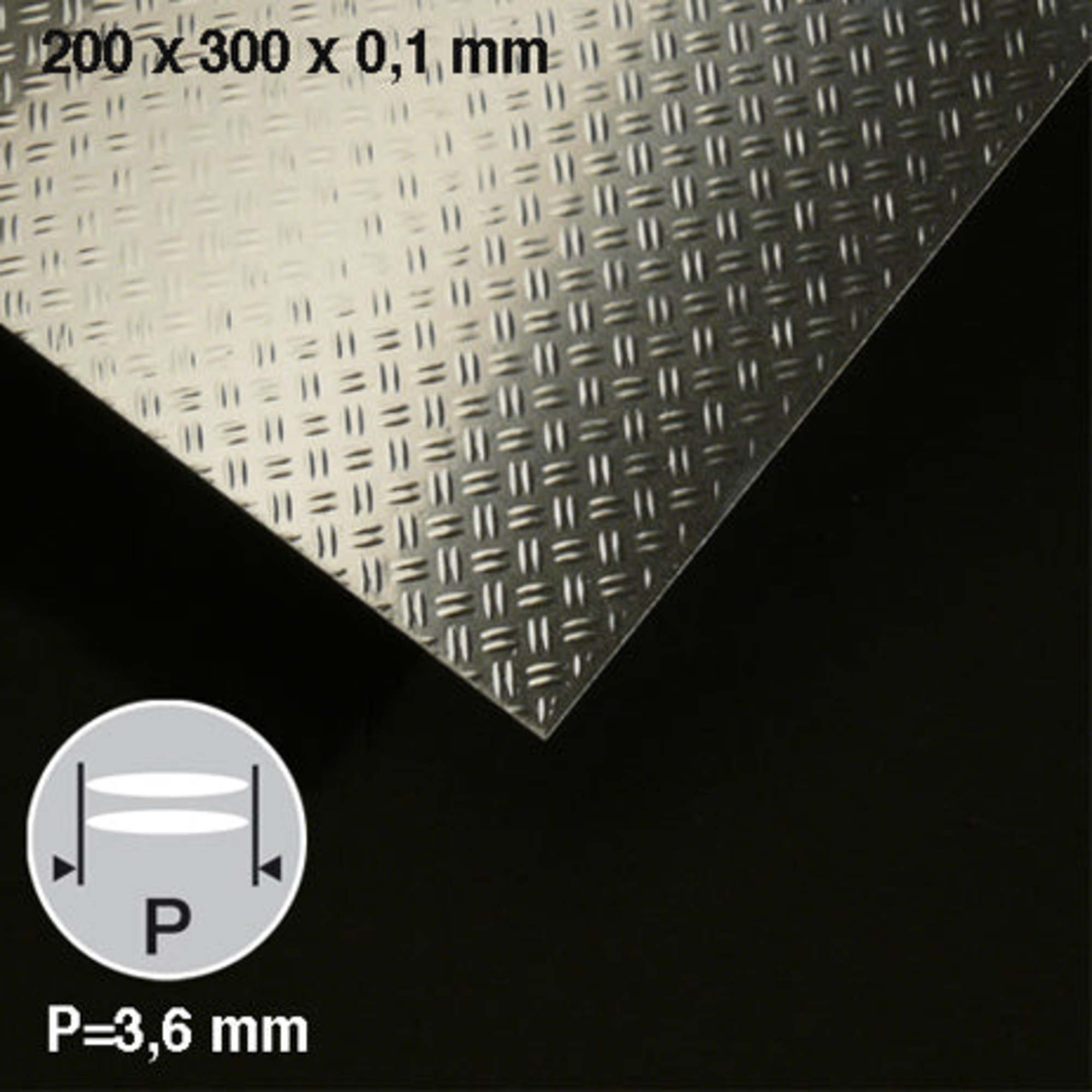 Aluminium Bulb Plate - 0.5 x 200 x 295mm Double H = 3.6mm