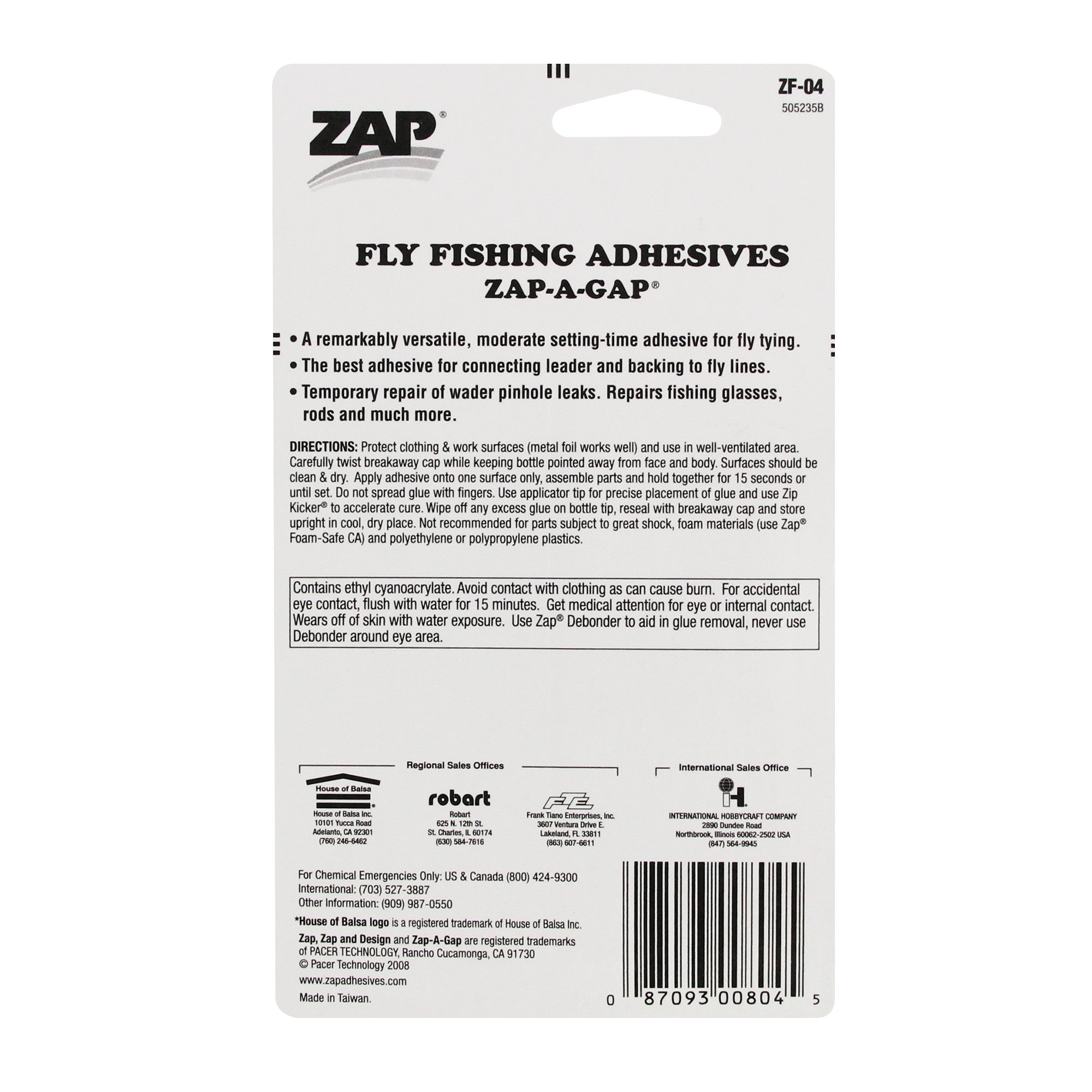 Fly Fishing Adhesives Zap-A-Gap Medium (0.25oz, 7g)