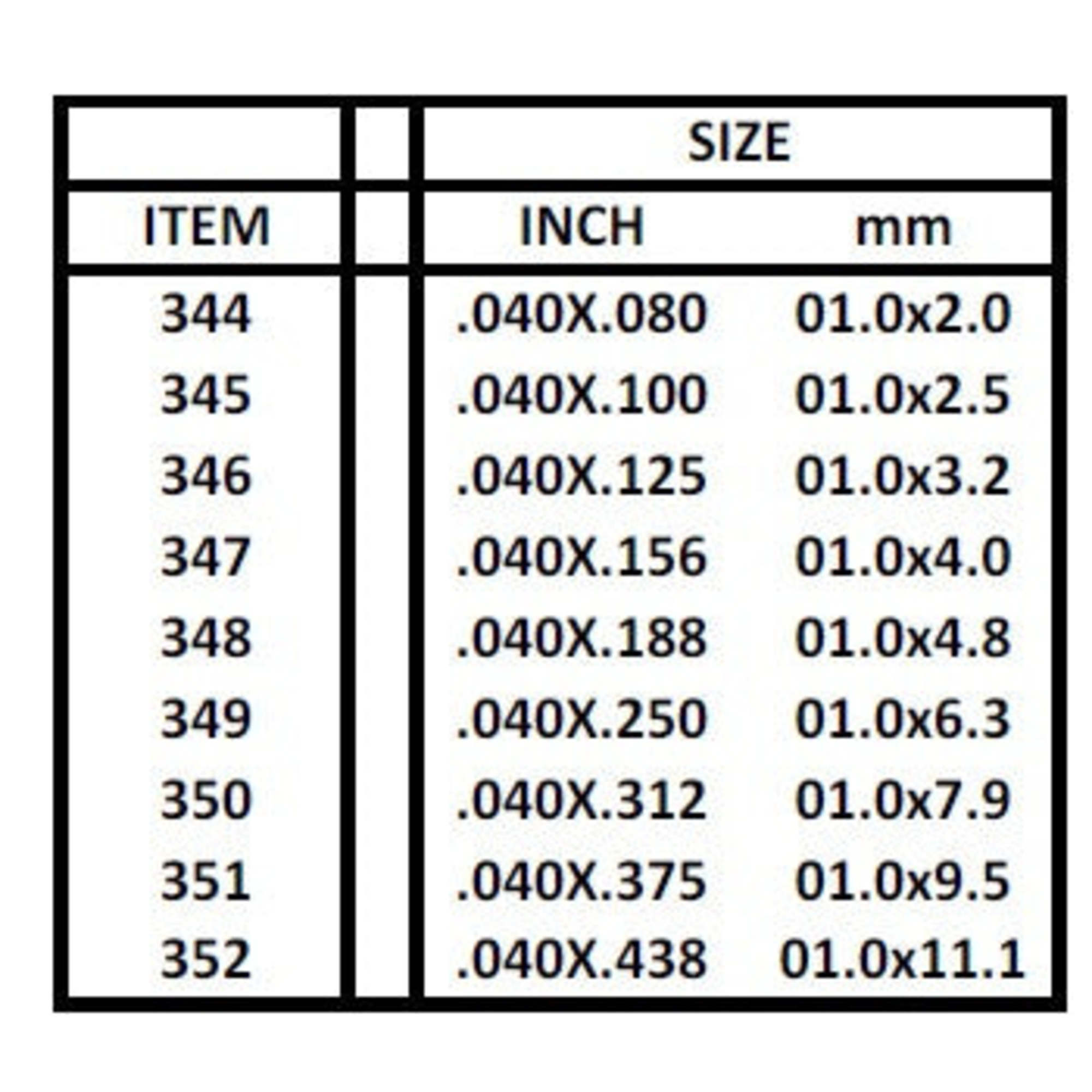 24in (~60cm) Strip .040x.080in (~1.0x2.0mm) (15 per pack)