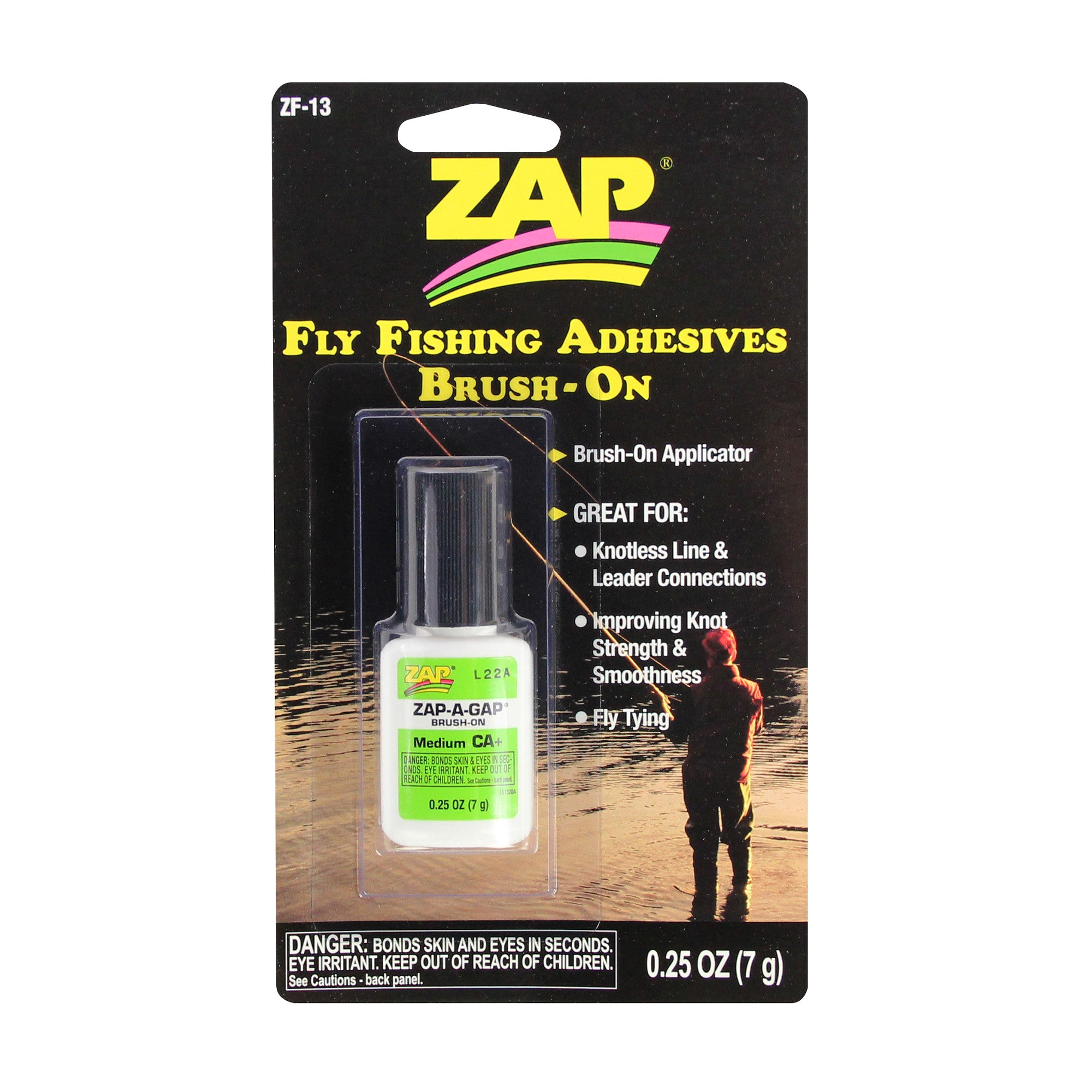 Fly Fishing Adhesives Zap-A-Gap Medium Brush On (0.25oz, 7g)