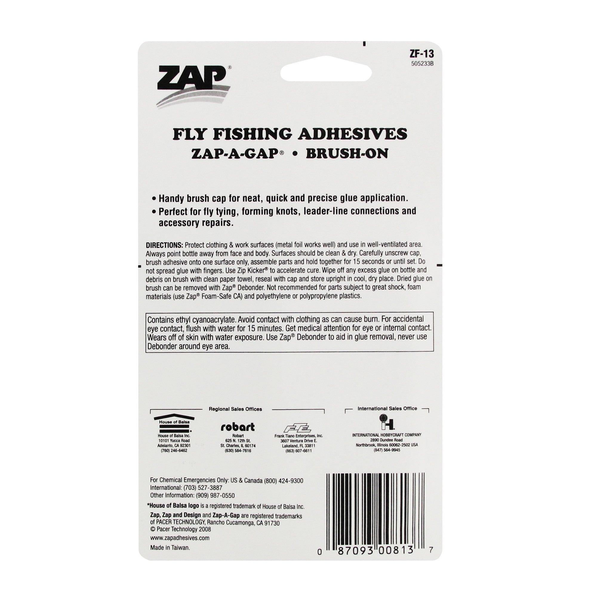 Fly Fishing Adhesives Zap-A-Gap Medium Brush On (0.25oz, 7g)