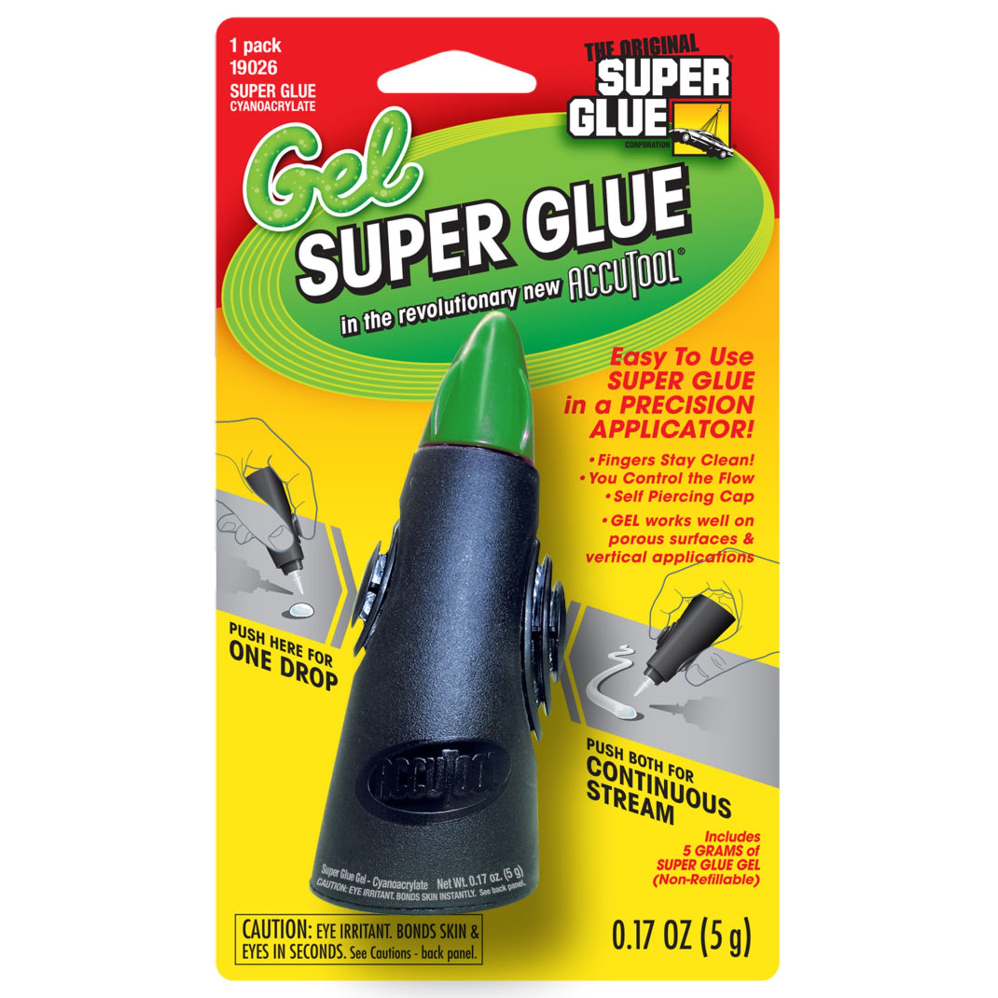 Super Glue Gel with Accutool (0.17oz, 5g)