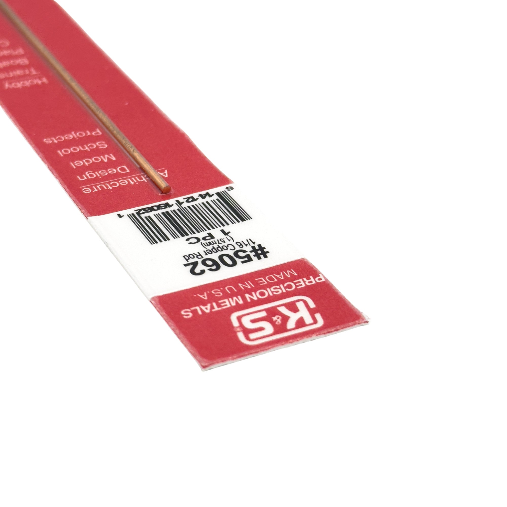 Copper Round Rod 1/16  12in (1 pc)