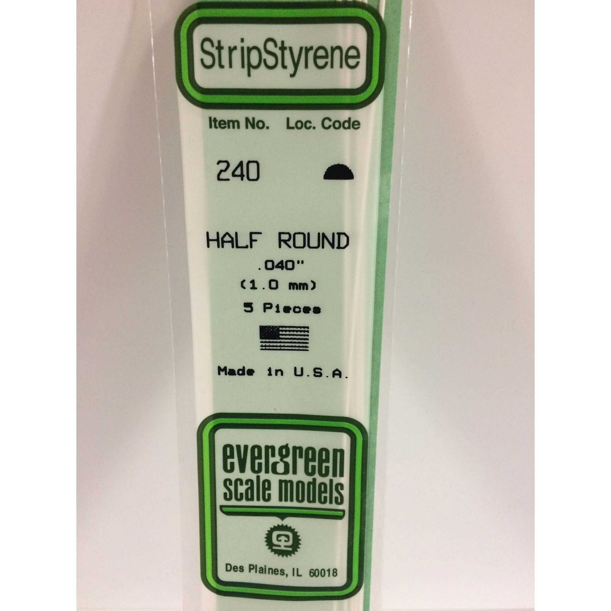 14in (~35cm) Half Round Strip .040in (~1.0mm) (5 per pack)