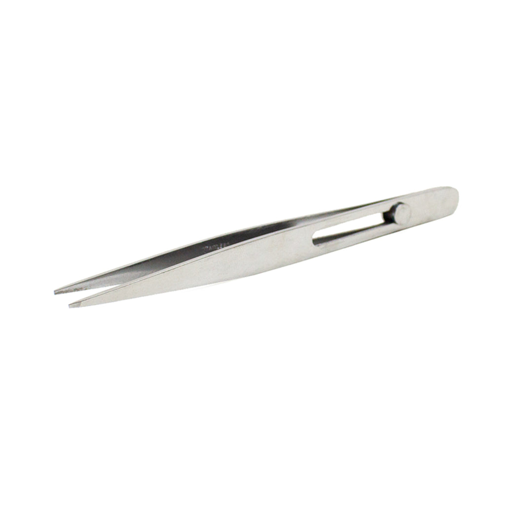 Curved Stainless Steel Tweezers, 4.5in (Carded)
