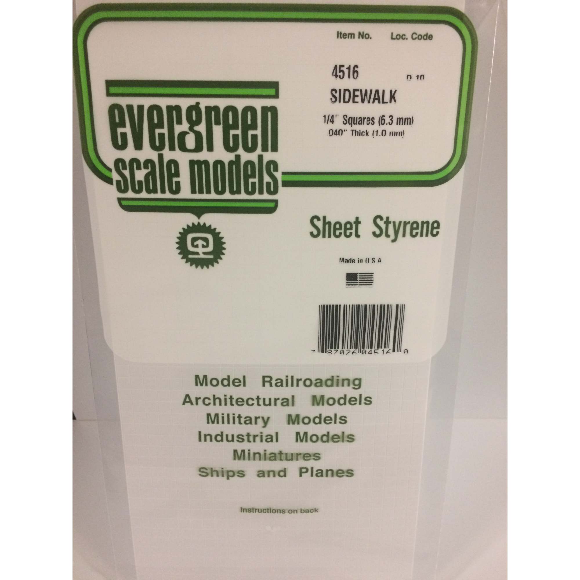 6x12in (~15x30cm) Sidewalk Sheet .040in (1.0mm) Thick 14x14in Spacing (1 per pack)