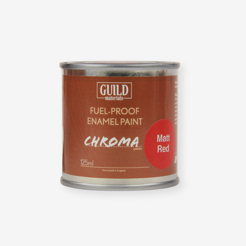 Chroma Enamel Fuelproof Paint Matt Red (125ml Tin)