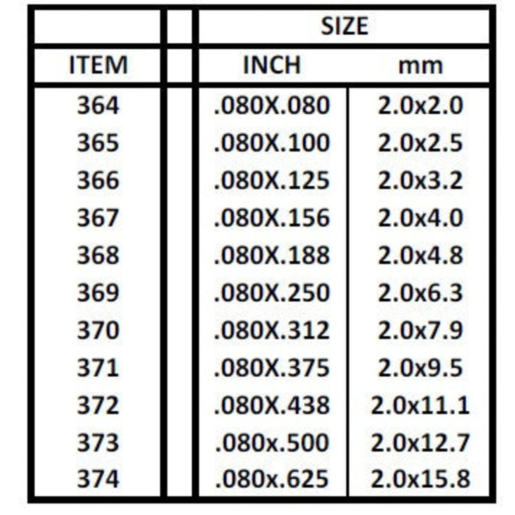24in (~60cm) Strip .040x.080in (~1.0x2.0mm) (15 per pack)