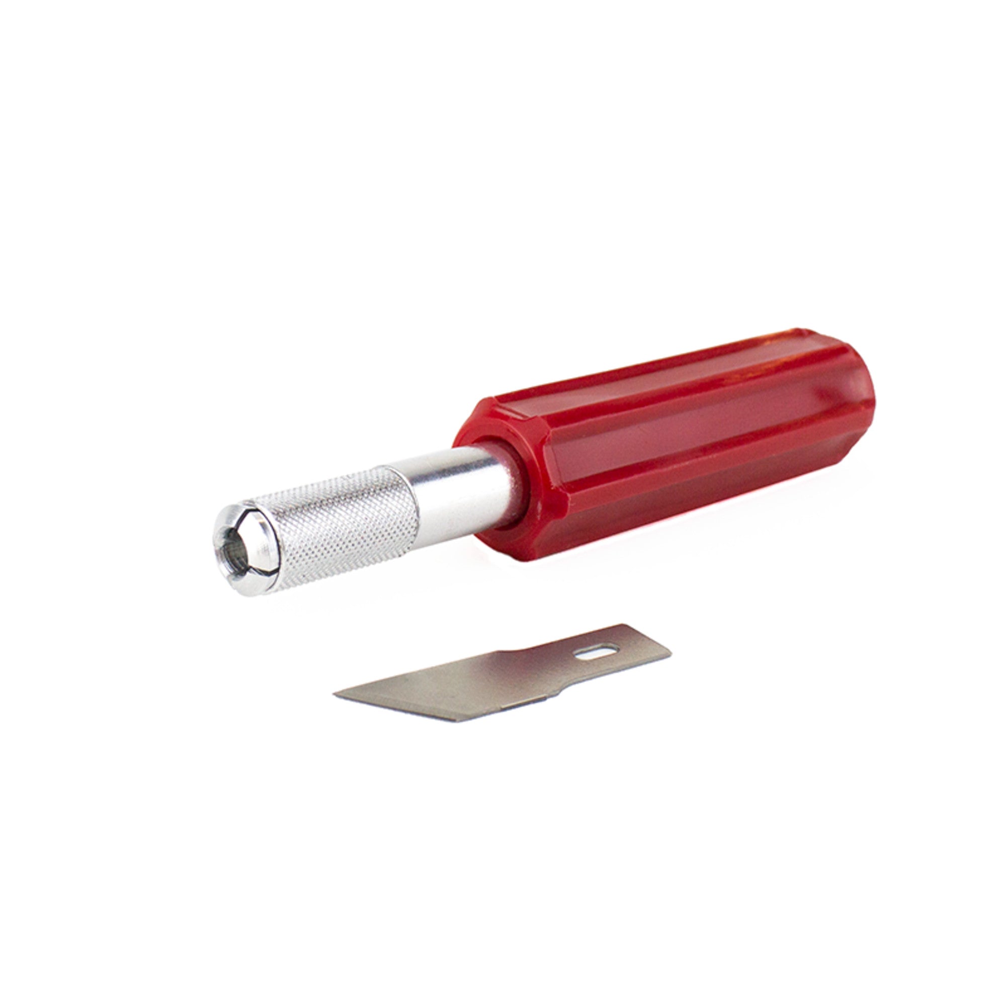 K5 Knife, Heavy Duty Red Plastic Handle with Safety Cap (Carded)