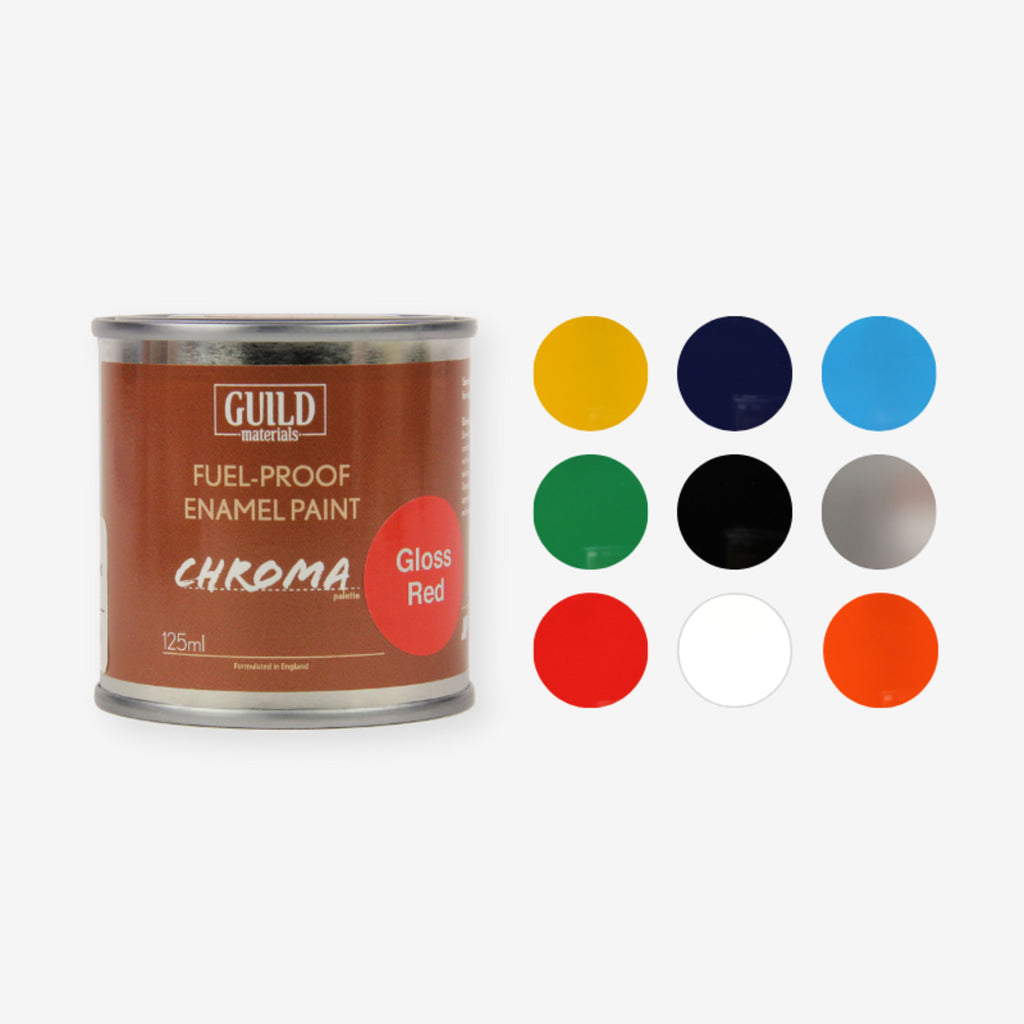 Chroma Enamel Fuelproof Paint Gloss Red (125ml Tin)