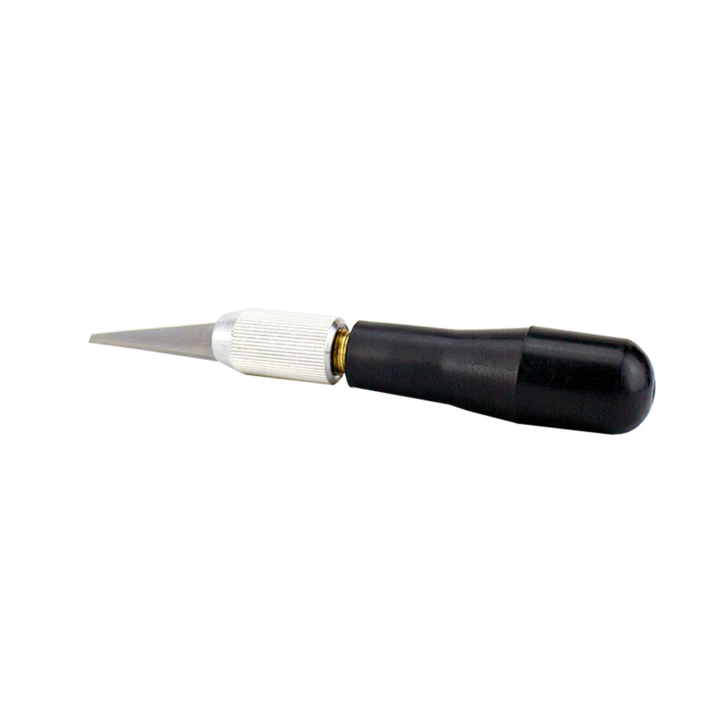 K7 Wood Carving Knife, Black Plastic Handle with Scabbard (Carded)