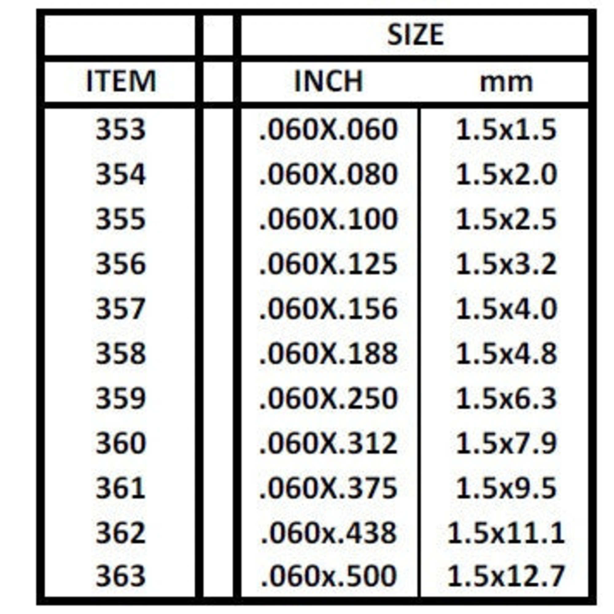 24in (~60cm) Strip .040x.080in (~1.0x2.0mm) (15 per pack)
