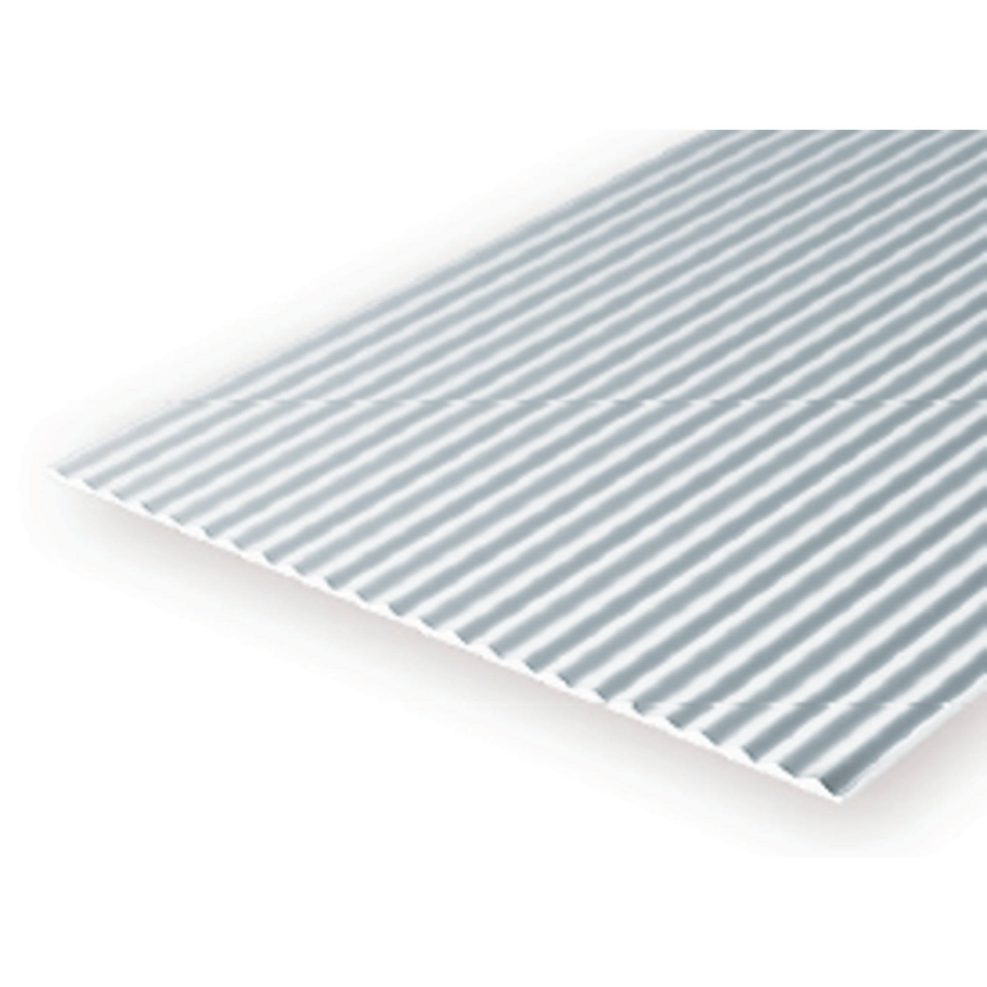 6x12in (~15x30cm) Corrugated Metal Siding Sheet .040in (~1.0mm) Sheet .030in (~0.75mm) Groove Spacing (1 per pack)
