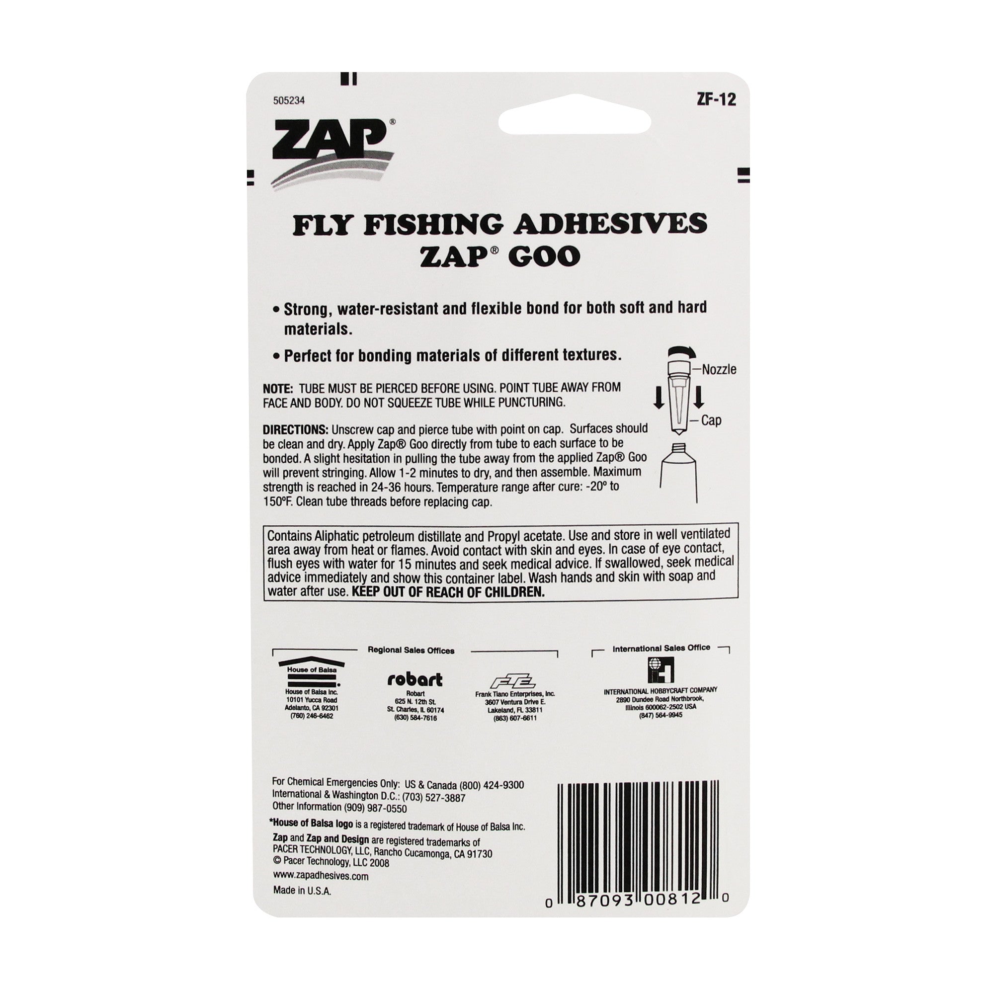 Fly Fishing Adhesives Zap Goo (1fl oz, 29.5ml)