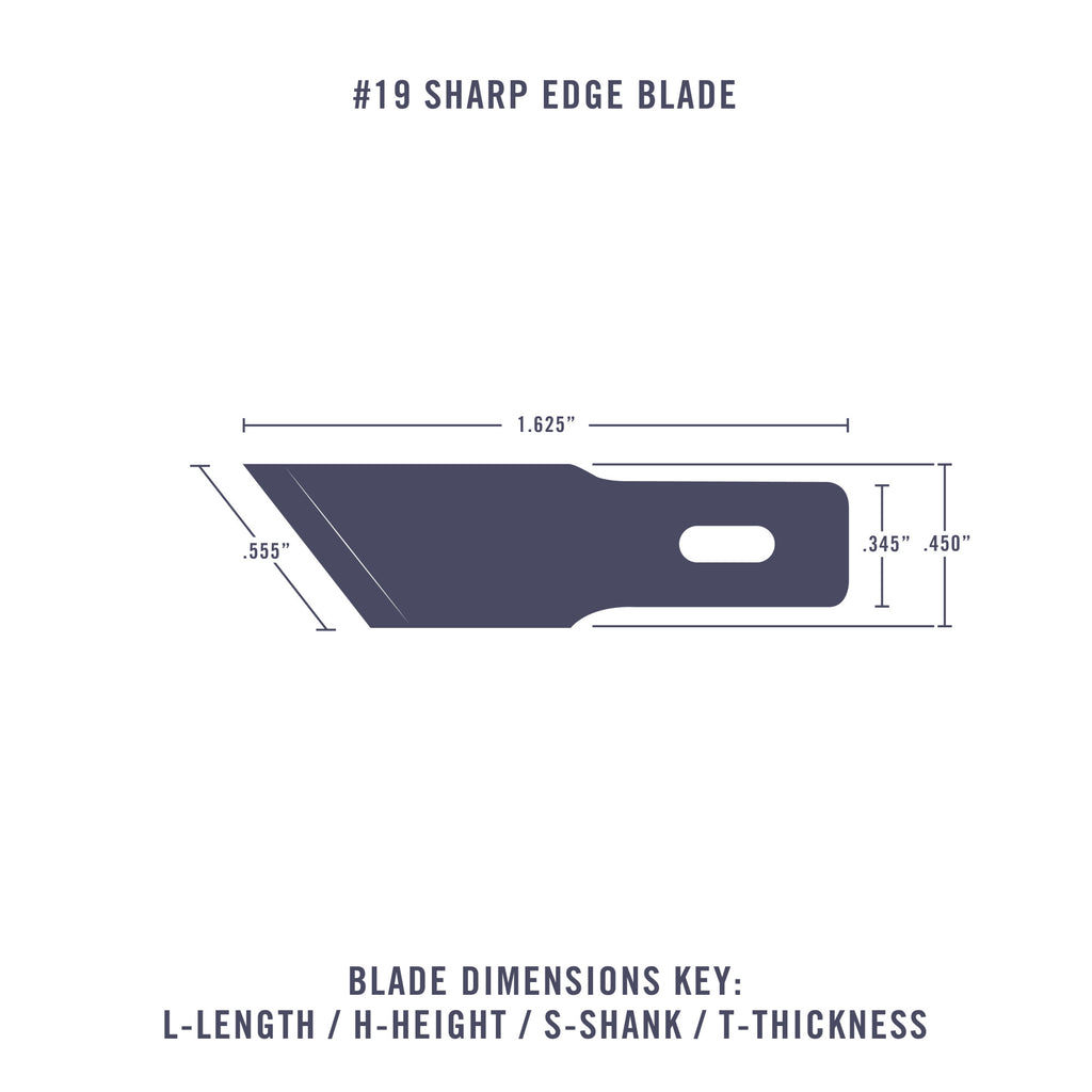 #19 Angled Edge Blade, Shank 0.345" (0.88 cm) (5 pcs) (Carded)