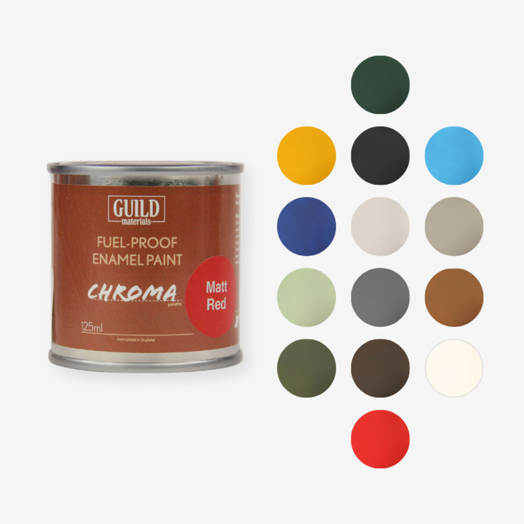 Chroma Enamel Fuelproof Paint Matt Red (125ml Tin)
