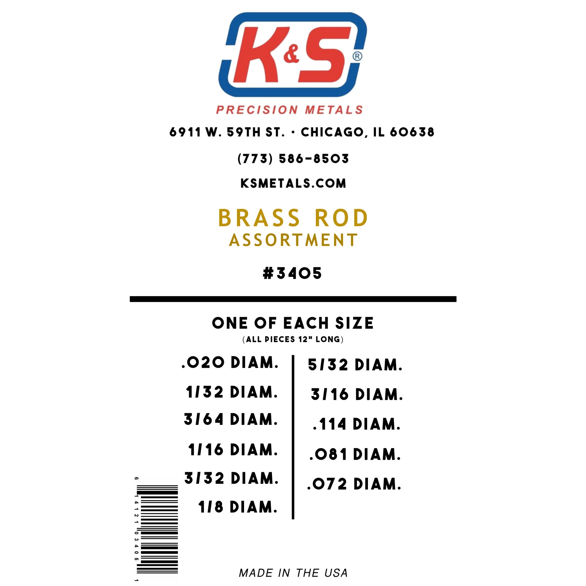 Brass Rod Assortment (11 pcs)