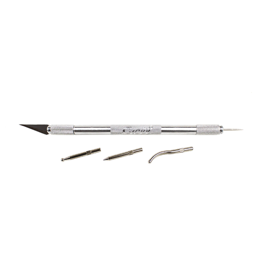 Double Ended Chuck and Safety Cap (Hobby Awl, 3 Burnisher Tips, #11 Blade) (Carded)