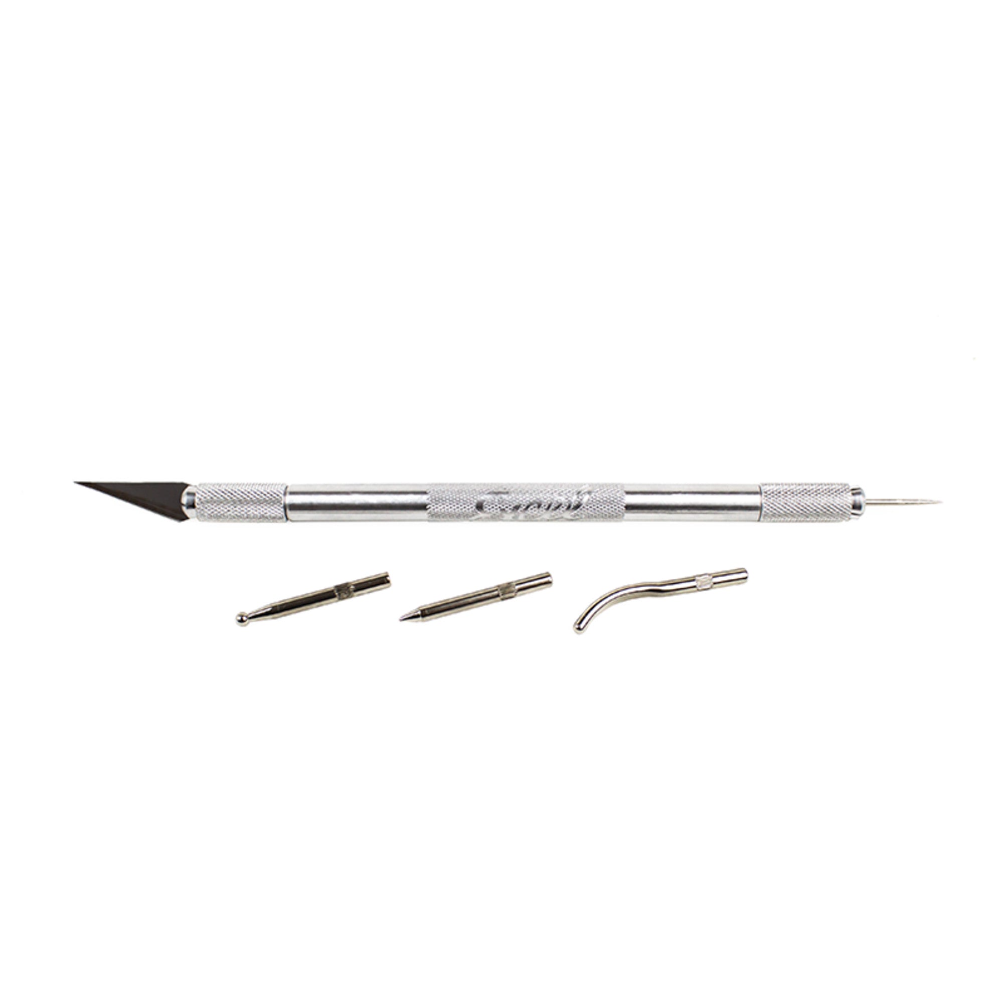 Double Ended Chuck and Safety Cap (Hobby Awl, 3 Burnisher Tips, #11 Blade) (Carded)
