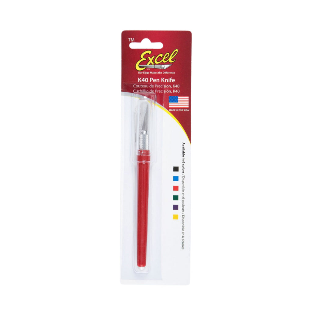 K40 Pocket Clip-on Knife with Twist-off Cap, Red (Carded)
